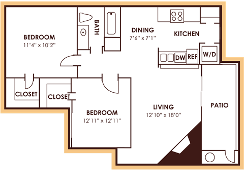 floor plan D of Hunters Chase in Austin, TX