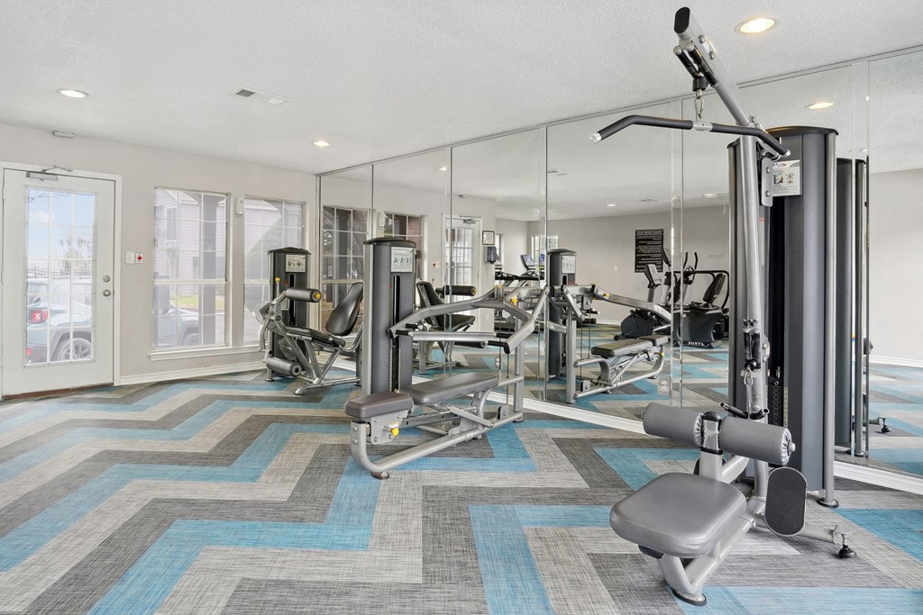 Fitness Center with strength machines at Noel on the Parkway in Dallas, TX