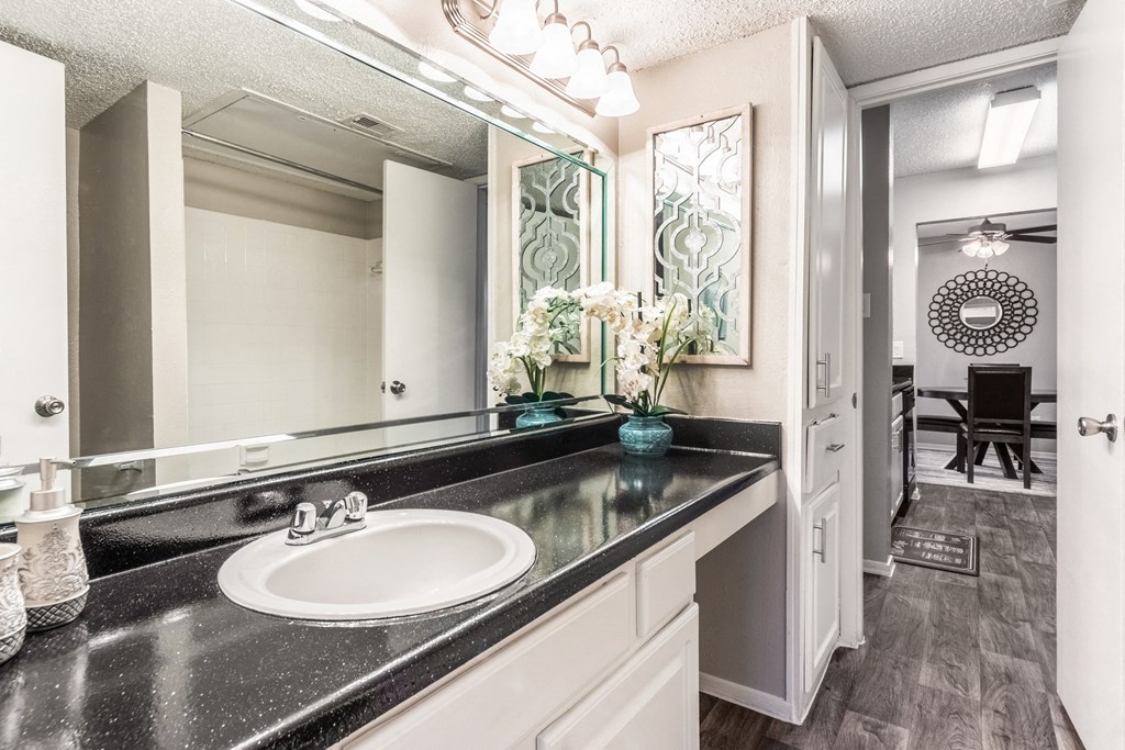 Model Bathroom at Noel on the Parkway Apartments in Dallas, Texas, TX