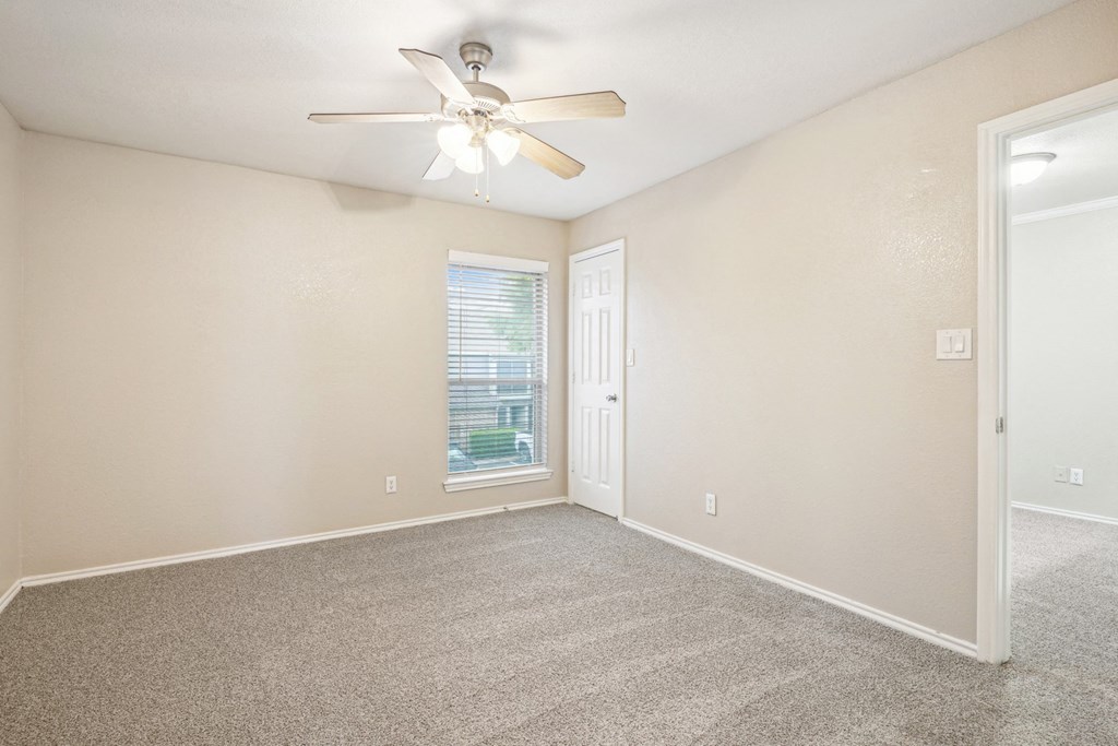 Unfurnished A4 floor plan room with a ceiling fan and a window Noel on The Parkway in Dallas, TX