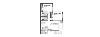 B1 floor plan of Oaks of Denton in Denton, TX