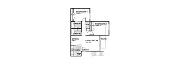 B2W floor plan of Oaks of Denton in Denton, TX