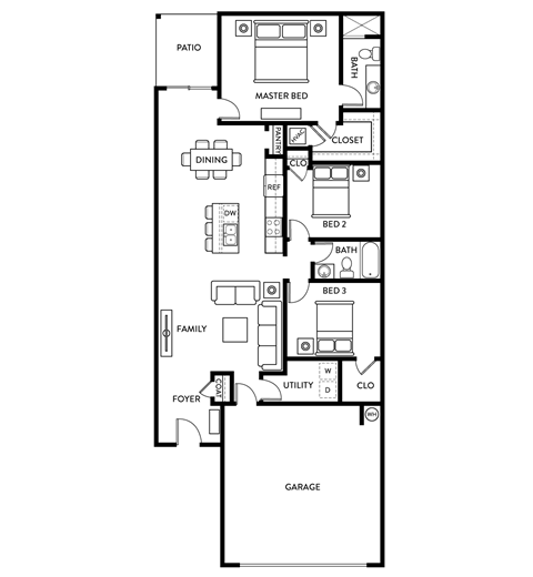 Oak Floor Plan - 3 Bed/2 Bath - 1412 SF at Beacon at Ashley River Landing in Summerville, SC