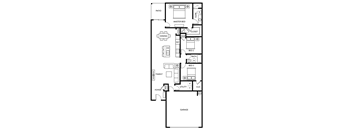 Oak - 3 Bedroom 2 Bath 1,412 Sq. Ft. Floor Plan at Beacon at Meridian, San Antonio, TX 78245