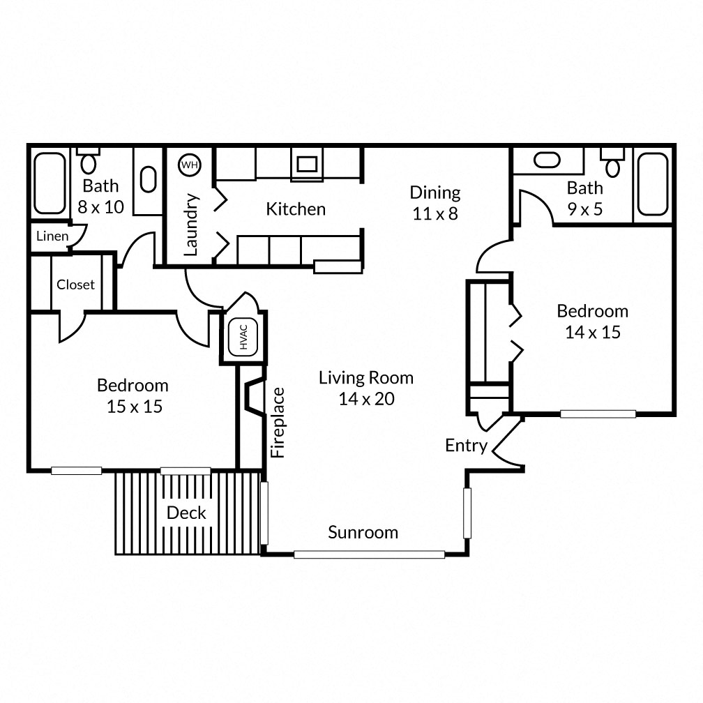 Floor Plan B2 at Oakley Run Apartments in Smyrna, Georgia, GA