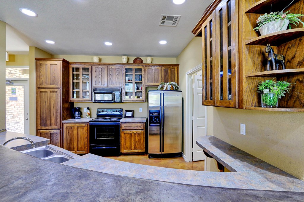 Leasing Office Kitchen 2 at On The Green in Austin, TX