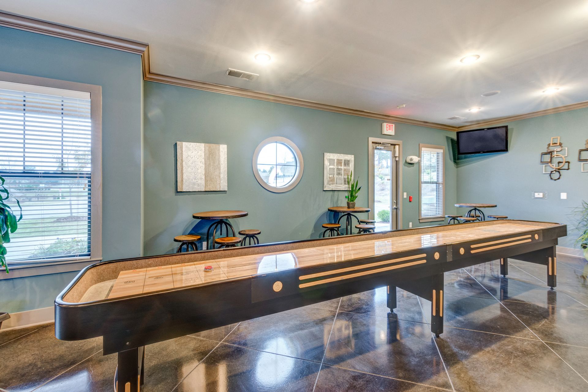 Resident Social Center with Media Room & Gaming Console at Patriot Park Apartment Homes in Fayetteville, NC,28311