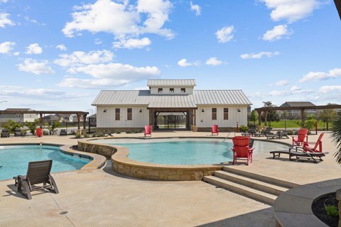 our apartments showcase an unique swimming pool at Beacon at Presidential Heights, Texas