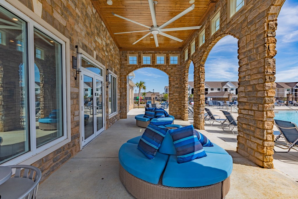 Outdoor Area by Pool at Parkside Grand Apartments in Pensacola, FL