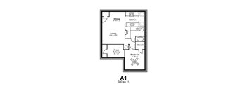 Floor Plan A1 at Vista Crossing Apartments in San Antonio, TX