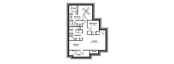 B1 floor plan at Vista Crossing apartments in San Antonio, TX