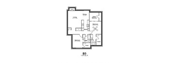 Floor Plan B3 at Vista Crossing Apartments in San Antonio, TX