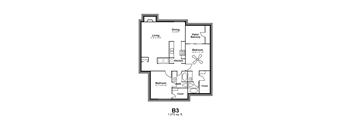 Floor Plan B3 at Vista Crossing Apartments in San Antonio, TX