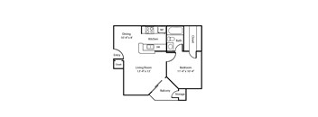 A1 floor plan at Polaris apartments in Irving, TX