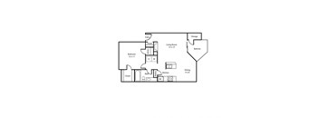 2D A2 Floorplan at Polaris Apartment Homes in Irving, Texas, TX