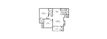 2D A3 Floorplan at Polaris Apartment Homes in Irving, Texas, TX