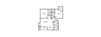 2D B1 Floorplan at Polaris Apartment Homes in Irving, Texas, TX