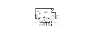 2D B2 Floorplan at Polaris Apartment Homes in Irving, Texas, TX