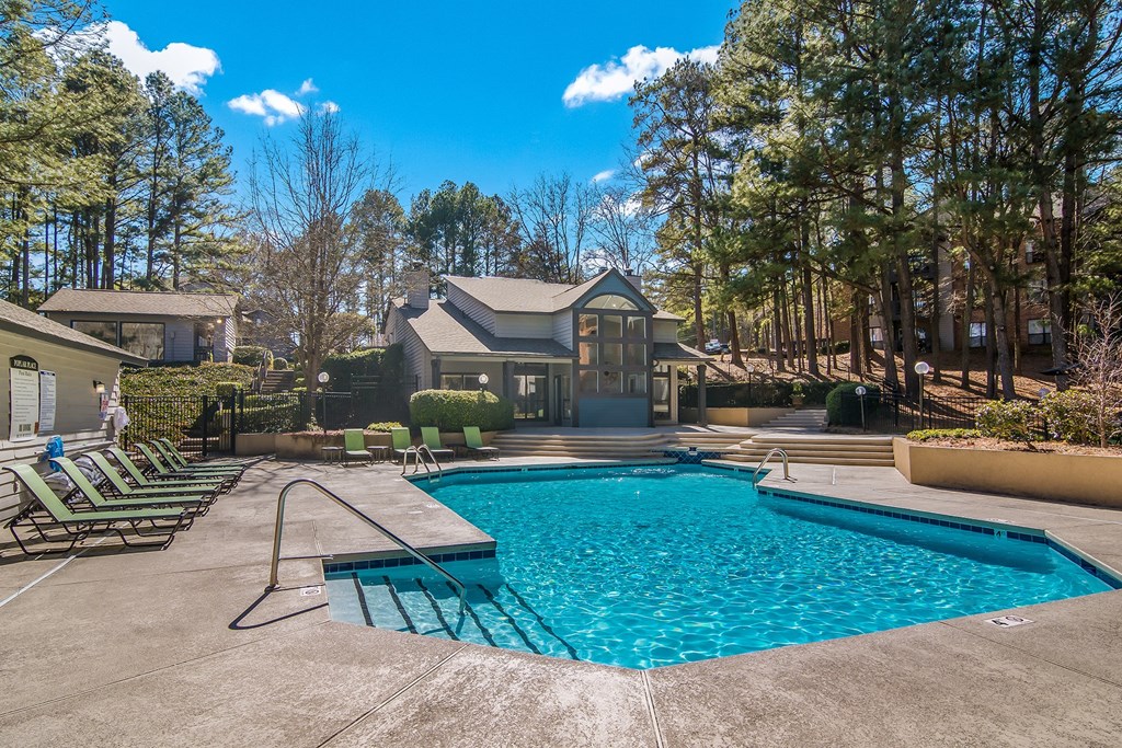 Swimming Pool at Poplar Place Apartments in Carrboro, NC