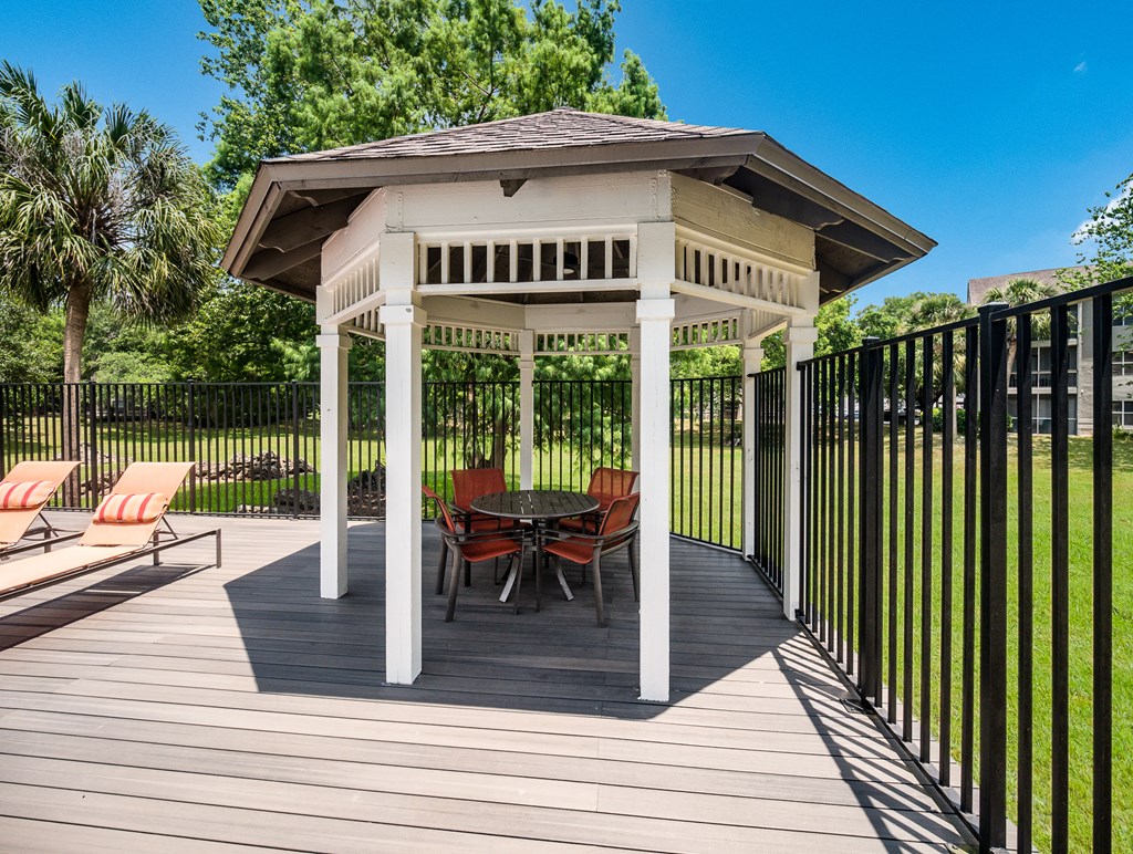 Pool Area Gazebo at Reflections Apartment Homes in Gainesville, Florida, FL