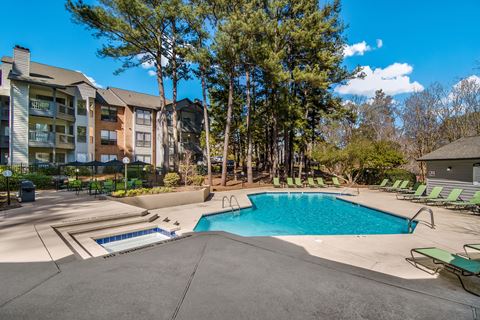 Pool and Sundeck at Poplar Place Apartments in Carrboro, NC