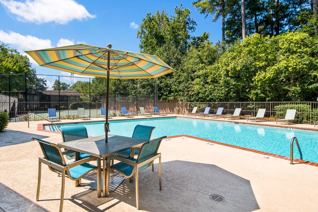 our apartments have a resort style pool and patio