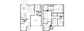 Gordonia - 5 Bedroom 3 Bath 2,722 Sq. Ft. Floor Plan at Presidential Heights Rental Homes in Manor, TX