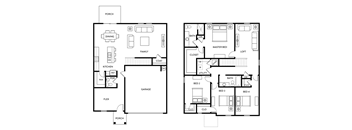 Sycamore - 4 Bedroom 2.5 Bath 2,338 Sq. Ft. Floor Plan at Presidential Heights Rental Homes in Manor, TX