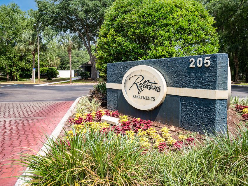 Reflections Apartment Homes Property Entrance Sign Property Entrance Sign at Reflections Apartment Homes in Gainesville, Florida, FL