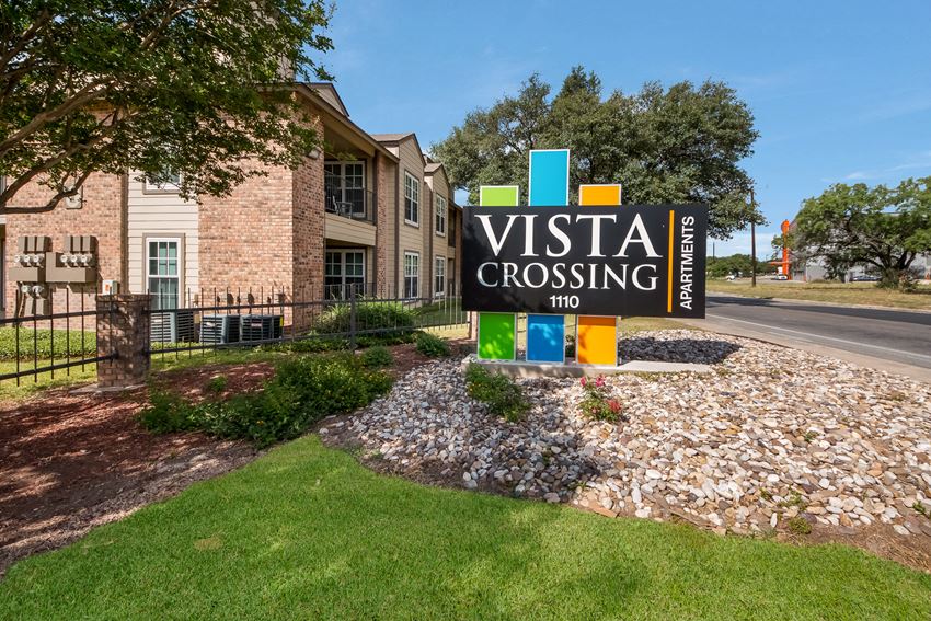 Property Entrance Sign at Vista Crossing Apartments in San Antonio, TX - Photo Gallery 1