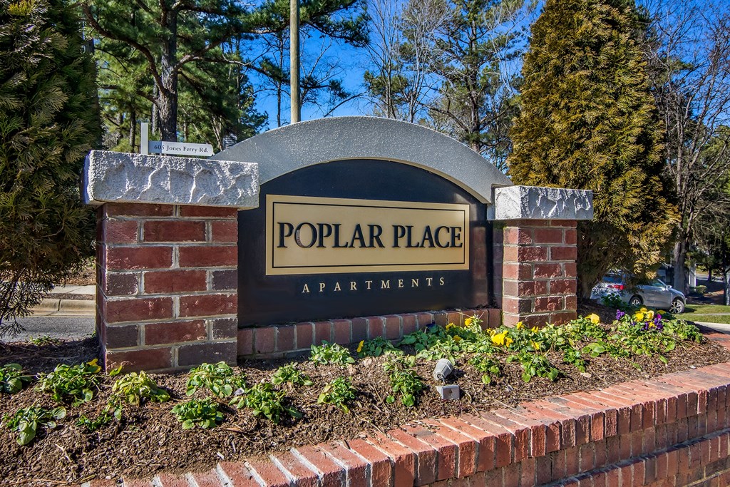 Property Signage at Poplar Place Apartments in Carrboro, NC