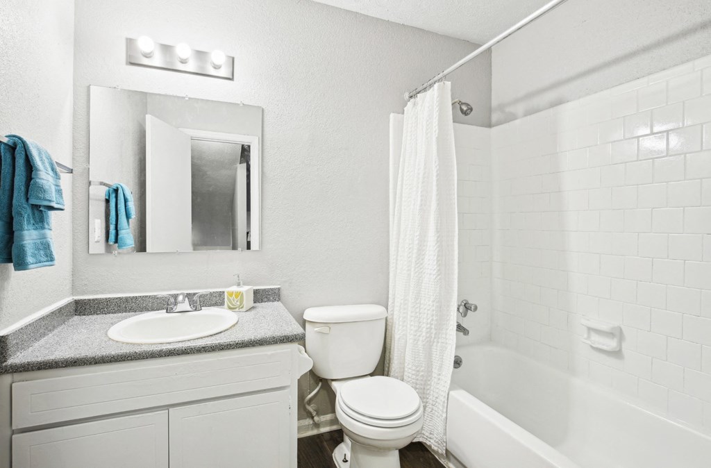 Stylish and well-appointed bathroom area at Pine Village North in Smyrna, GA