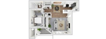 1x1 floor plan at Reflections in Gainesville, FL
