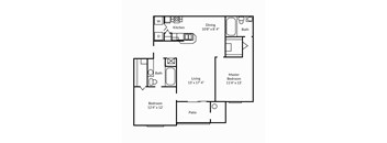 B1 2D Floorplan at Reflections in Gainesville, FL