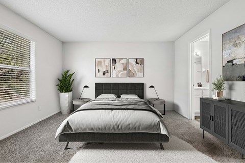 Virtually Staged bedroom at Reflections in Gainesville, FL