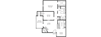 Riviera Floor Plan at The Players Club of Brentwood Apartments in Nashville, Tennessee