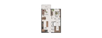 1 Bedroom, 1 Bathroom, 750 Square Feet - A3 Floorplan at St. Elmo Apartments in Austin, TX