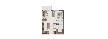 1 Bedroom, 1 Bathroom, 810 Square Feet - A5 Floorplan at St. Elmo Apartments in Austin, TX