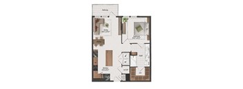 1 Bedroom, 1 Bathroom, 810 Square Feet - A5 Floorplan at St. Elmo Apartments in Austin, TX