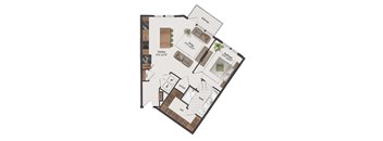 1 Bedroom, 1 Bathroom, 869 Square Feet - A6 Floorplan at St. Elmo Apartments in Austin, TX