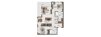 2 Bedroom, 2 Bathroom, 950 Square Feet - B1 Floorplan at St. Elmo Apartments in Austin, TX