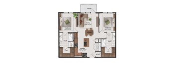 2 Bedroom, 2 Bathroom, 1140 Square Feet - B5 Floorplan at St. Elmo Apartments in Austin, TX