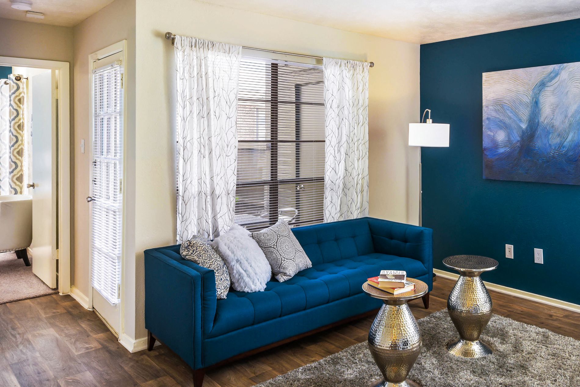 Model Living Room at The Summit Apartments in Mesquite, Texas, TX