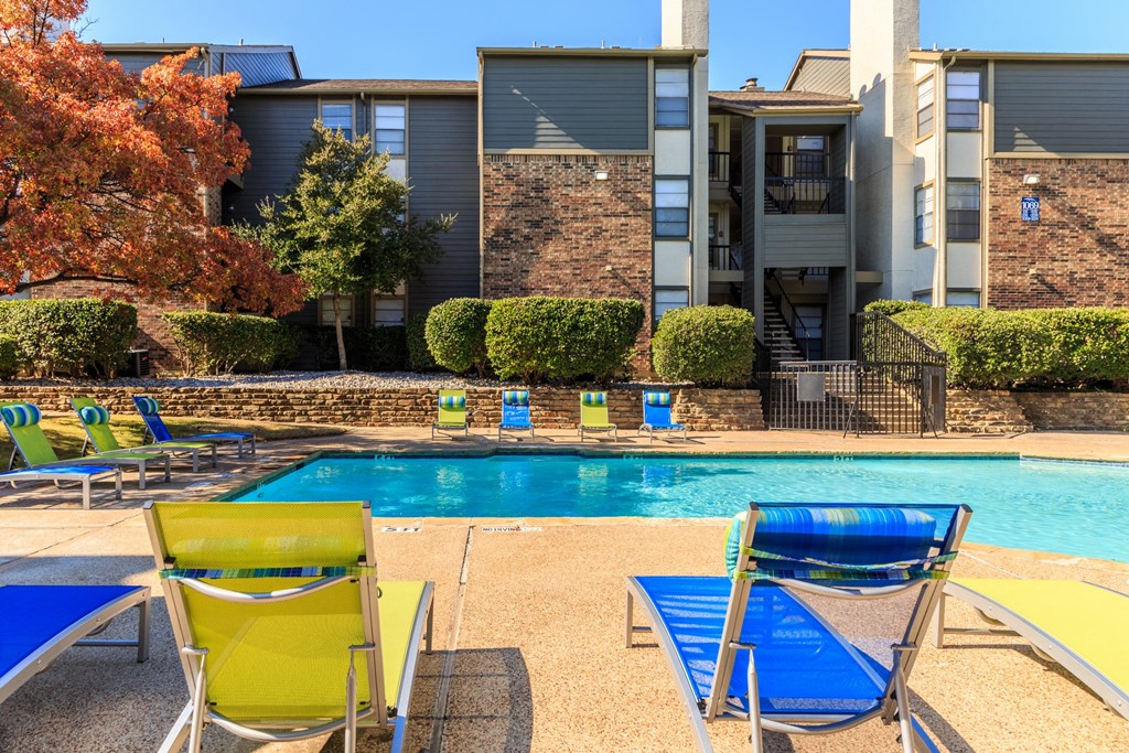 Outdoor pool area  at The Summit Apartments in Mesquite, Texas, TX