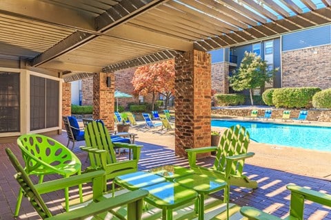 Pool area  at The Summit Apartments in Mesquite, Texas, TX