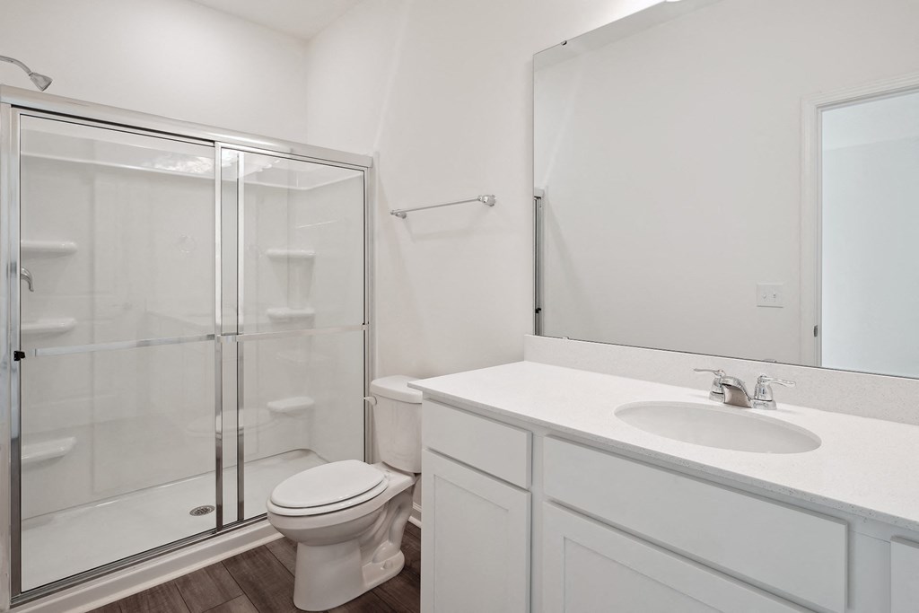 Sequoia master bathroom with stand-up shower at Beacon at Ashley River Landing in Summerville, SC