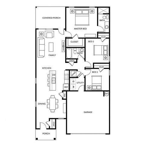 Sequoia - 3 Bedroom, 2 Bathroom, 1,402 Square Feet - Sequoia Floorplan at Beacon at Ashley River Landing in Summerville, SC