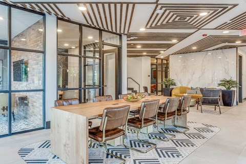 Professional Leasing Office Interior at St. Elmo Apartment in Austin, TX