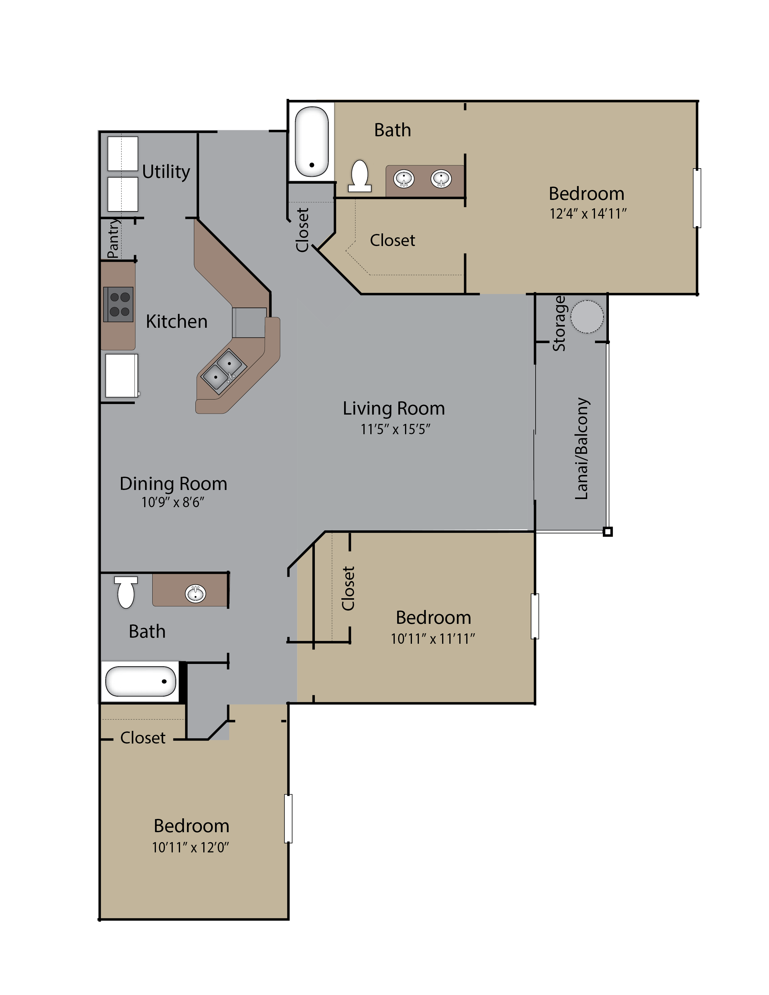 Neptune Floor Plan| 3 bed, 2 bath | 1521 sq ft | Wynnfield Lakes in Jacksonville, FL