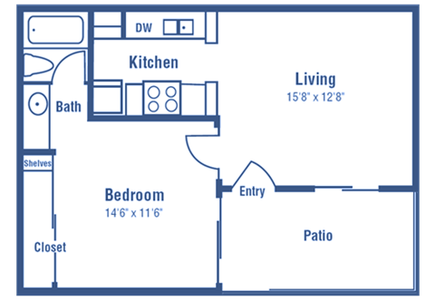 A1 floor plan of Westdale Pointe in Austin, TX